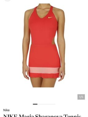 Nike Women’s Red Tennis Dress with Pink Stripe